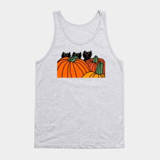 Kittens hiding in the Pumpkin Pile for Halloween Tank Top